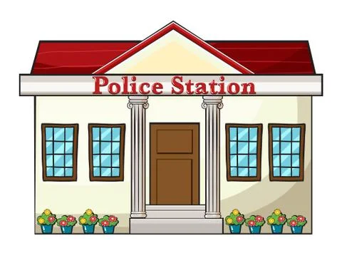 A police station Ilustración de archivo
