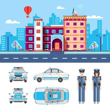 POLICE STATION  Stock Illustration