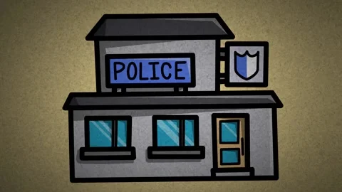 Police station Sketch and 2d animation | Stock Video | Pond5