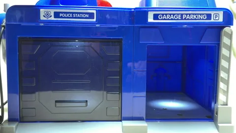 Police Station Toy Revs Engine And Blasts A Sharp Honking Horn Stock Footage 328694431