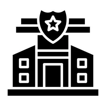 Police Station Vector Icon Design Illustration Stock Illustration