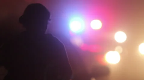 Police stop at night Stock Footage 46804008