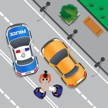 Police stopped the offender. Stock Illustration