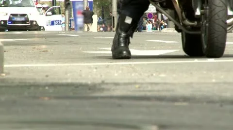 Police on street, low angle Stock Footage 10921560