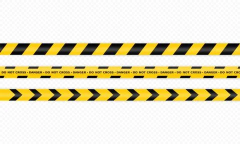 Police strip icon. Do not cross. Dangerous. Accident zone. Vector on isolated Stock Illustration