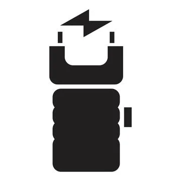 Police Stun Gun icon vector design template in black color isolated sign on w Illustrazione stock