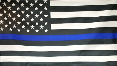 Police Support Flag Stock-Footage 102033261