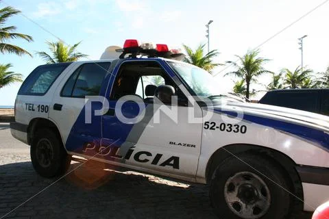 Police SUV in Rio de Janeiro, Brazil Stock Photos