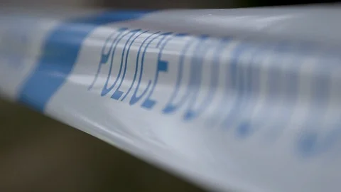 Police tape angled focus Stock Footage 92763710