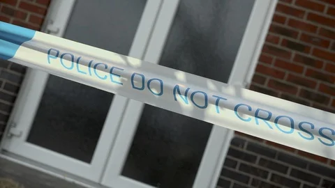 Police tape angled Stock Footage 92761612