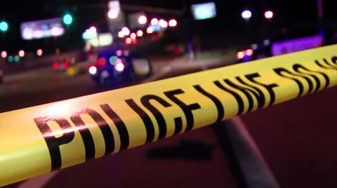Police tape with background lights Stock Footage 45502662