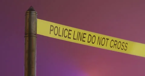 Police tape is blocking the way. Stock Footage 140435277