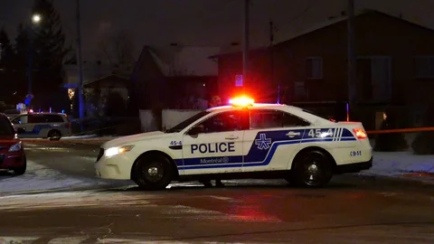 Police Taurus in the snow Stock Footage 125419506