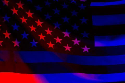 Police Thin Blue Line Flag Stock Photos