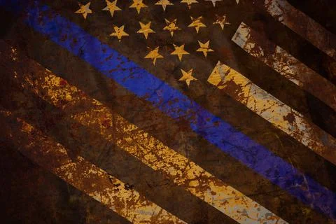 Police Thin Blue Line Flag Stock Photos