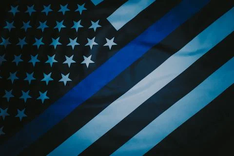Police Thin Blue Line Flag Stock Photos