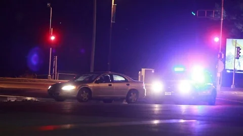 Police on a Traffic Stop Video stock 74065969