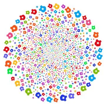 Police Twirl Exploding Globula 스톡 일러스트