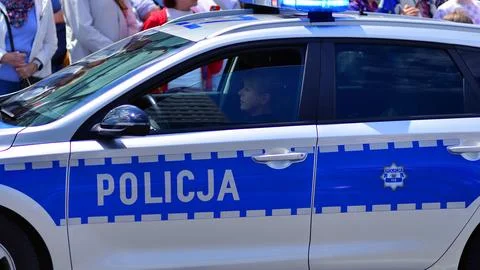 Police units securing demonstrations. Stock Photos