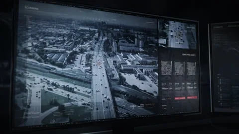 The police is using the newest tracking system to locate the dangerous criminals Stock Footage 158237208