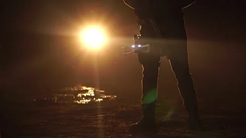 Police Using Scouting Drone in The security check Video stock 242603706