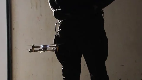 Police Using Scouting Drone in The security check Stock Footage 243199120