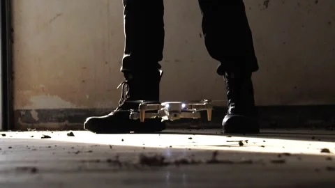 Police Using Scouting Drone in The security check Video stock 243199244