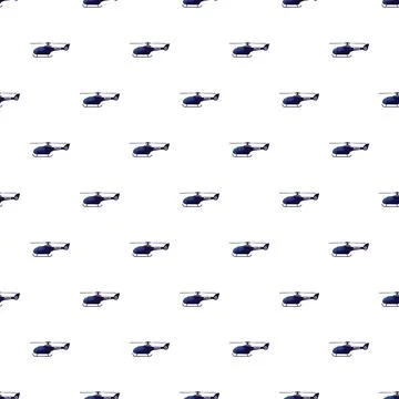 Police utility helicopter flat design seamless pattern 스톡 일러스트