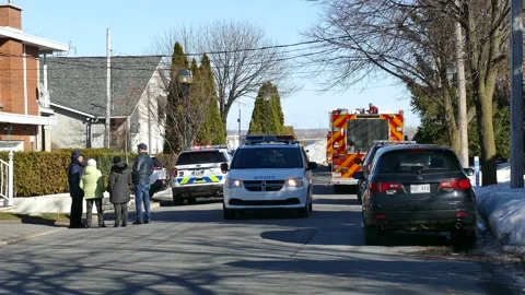 Police van passing during spring Video stock 133275215