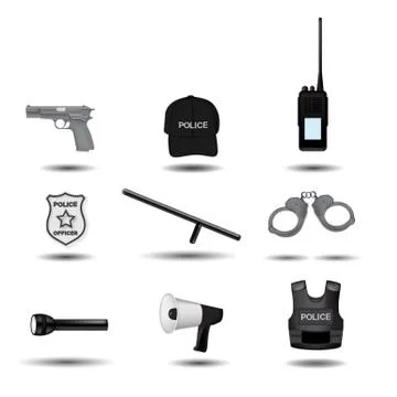 Police vector icons Stock Illustration