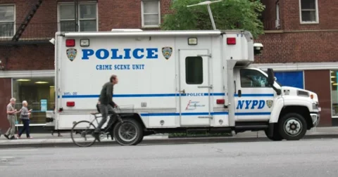 Police Vehicle in Manhattan New York City 4K Stock Footage