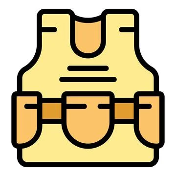 Police vest icon vector flat Illustrazione stock
