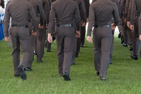 Police walking Stock Photos