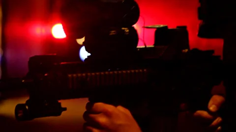 Police weapon Stock Footage 29758079