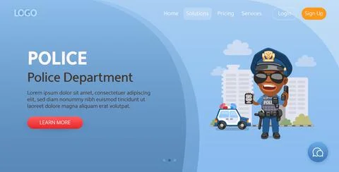 Police Website Template Stock Illustration