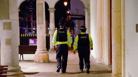 Police in Windsor Before Funeral Stock Footage 211394248