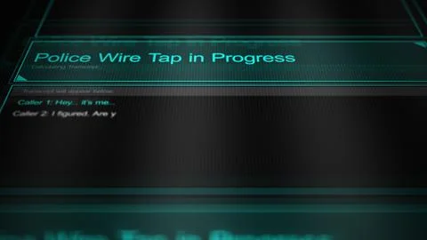 Police Wire Tap capturing a transcript 00121 イラスト素材