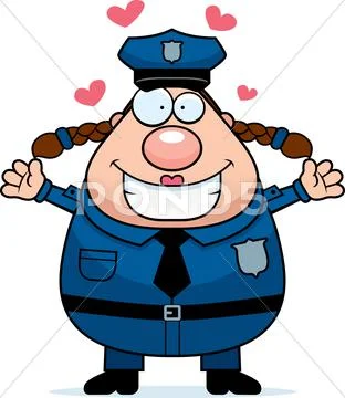 Police woman hug Stock Illustration