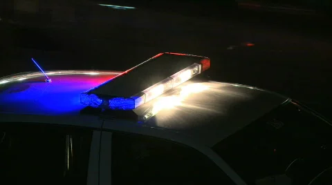 Police work at night (1 of 2) Stock Footage 100858