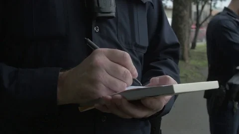 Police Writing Ticket 4k Stock Footage