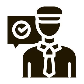 Policeman Access Icon Vector Glyph Illustration Stock Illustration