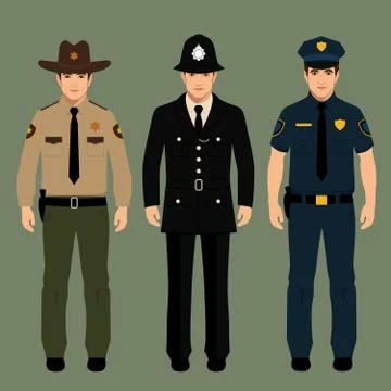 Policeman and sheriff Stock Illustration