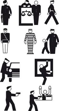 Policeman and the thief Vector illustrations of policeman and the thief Co... Stock Photos