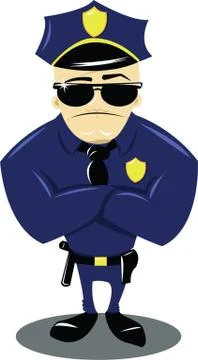 Policeman and white background Stock Illustration