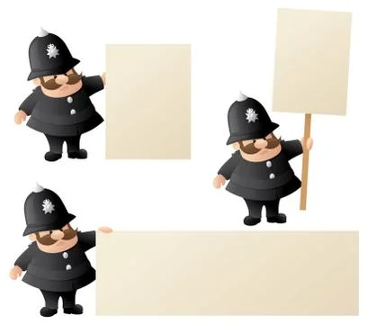 Policeman announces Stock Illustration