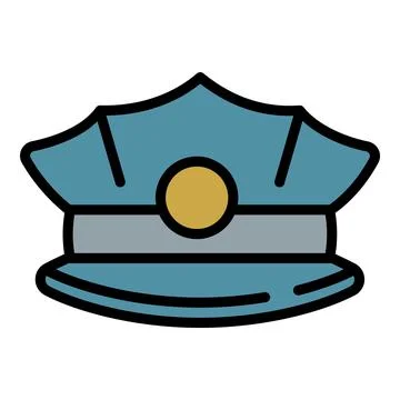 Policeman cap icon outline vector. Police equipment Illustrazione stock