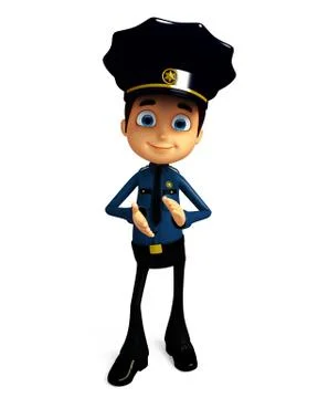 Policeman with clapping pose Stock Illustration