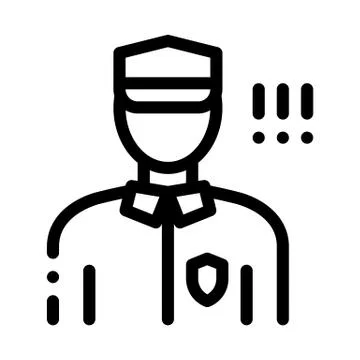 Policeman Control Security Icon Vector Outline Illustration Stock Illustration