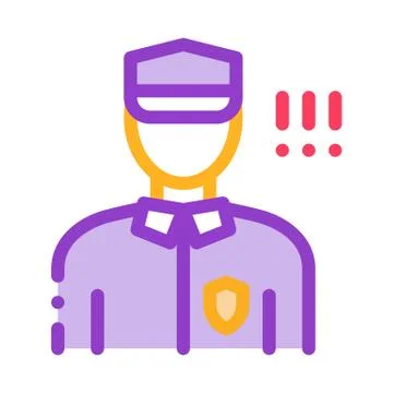 Policeman Control Security Icon Vector Outline Illustration Stock Illustration