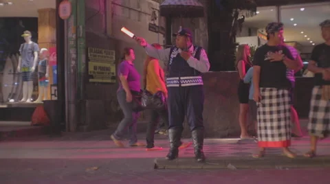 Policeman Directing Traffic Stock Footage 50446742